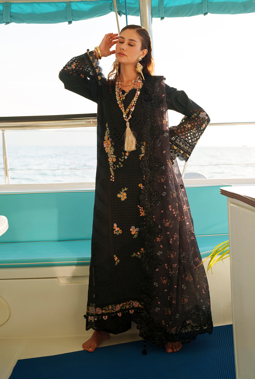 AJR Couture | Evara Luxury Lawn | Riela - House Of Hania