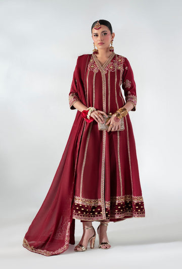 AJR Couture | Luxe Pret 25 |  Ruby Raffia - House Of Hania