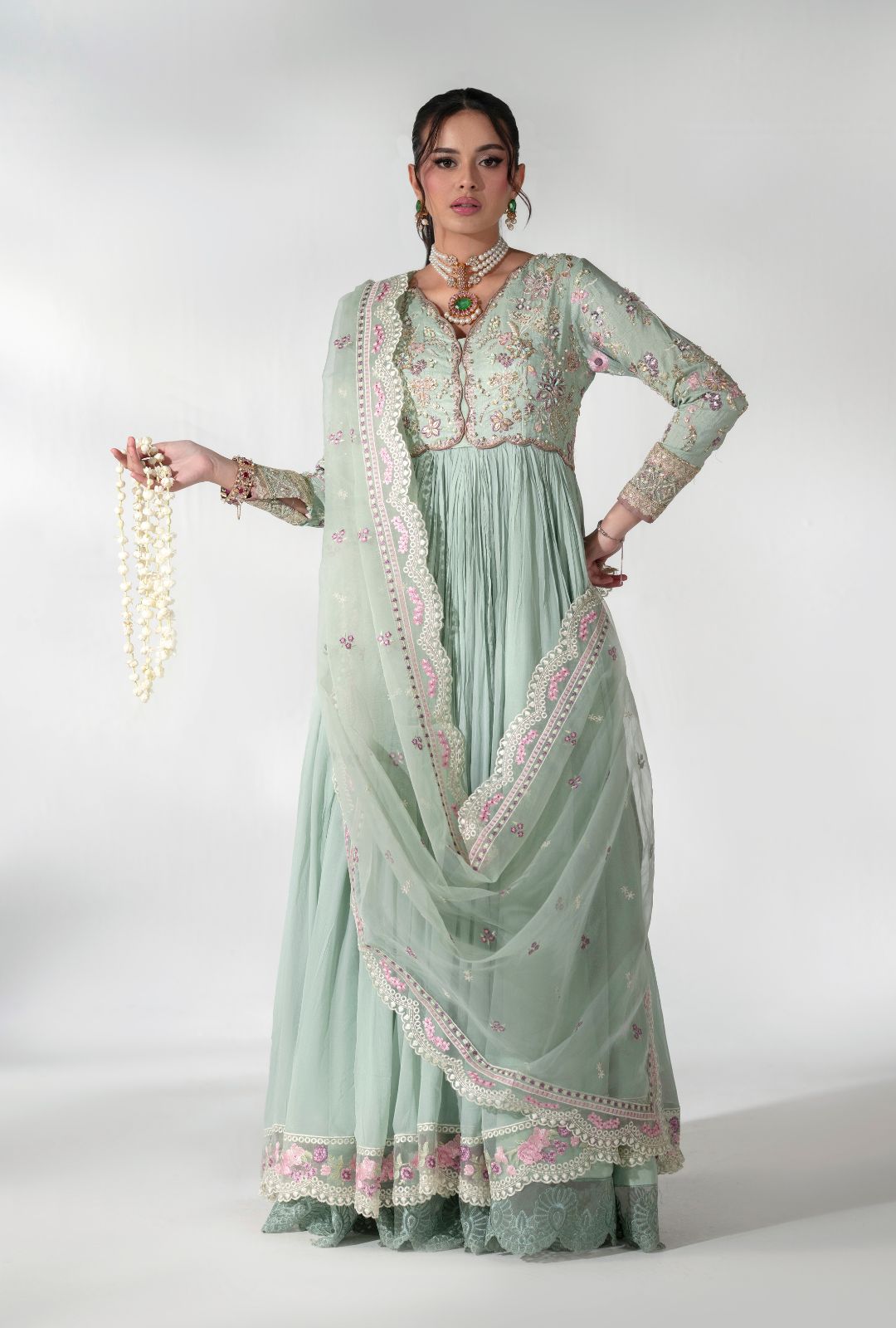 AJR Couture | Luxe Pret 25 |  Satin Serenity - House Of Hania