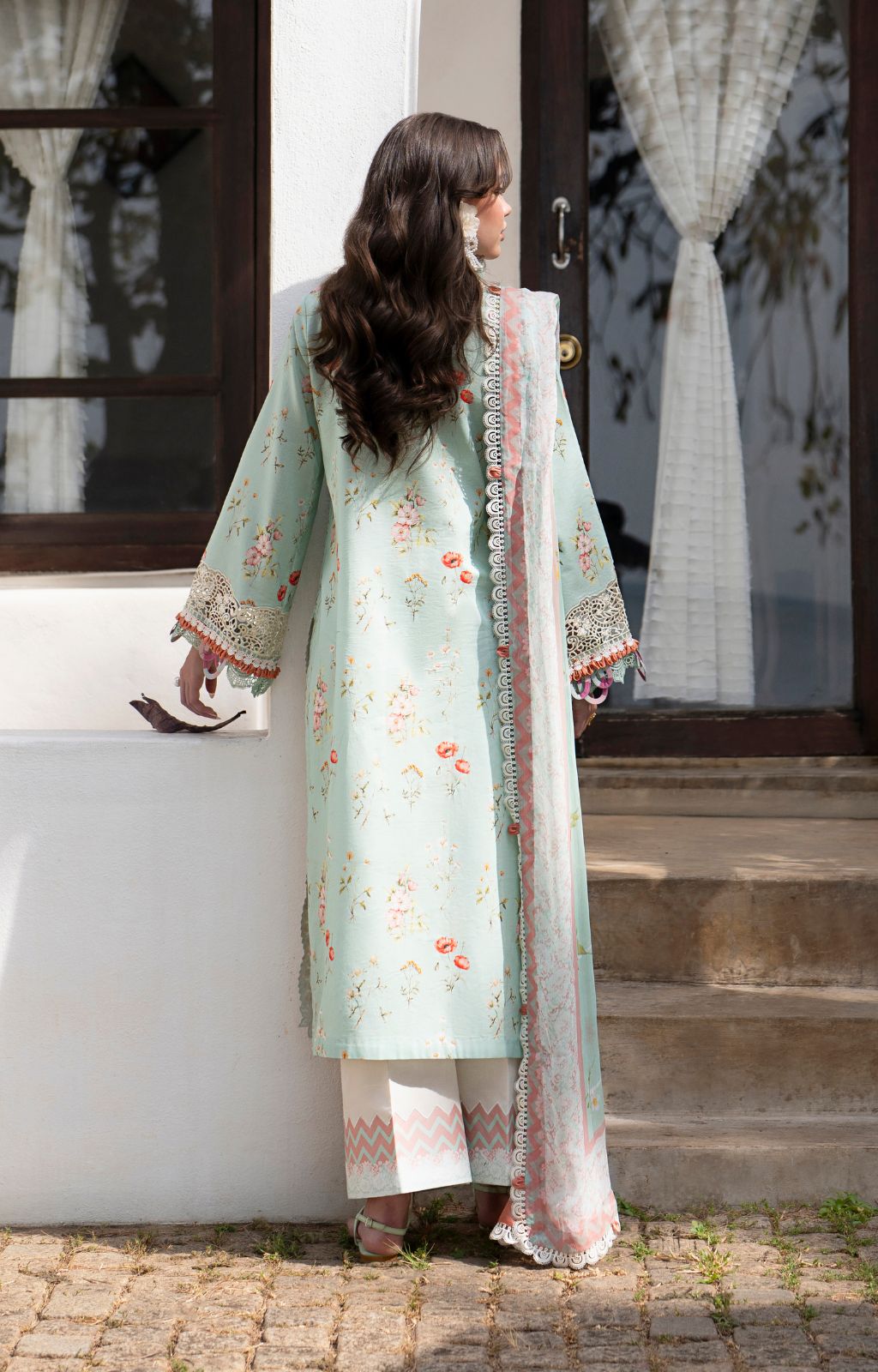 AJR Couture | Printakari Lawn 25 | Aqua - House Of Hania