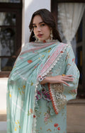 AJR Couture | Printakari Lawn 25 | Aqua - House Of Hania