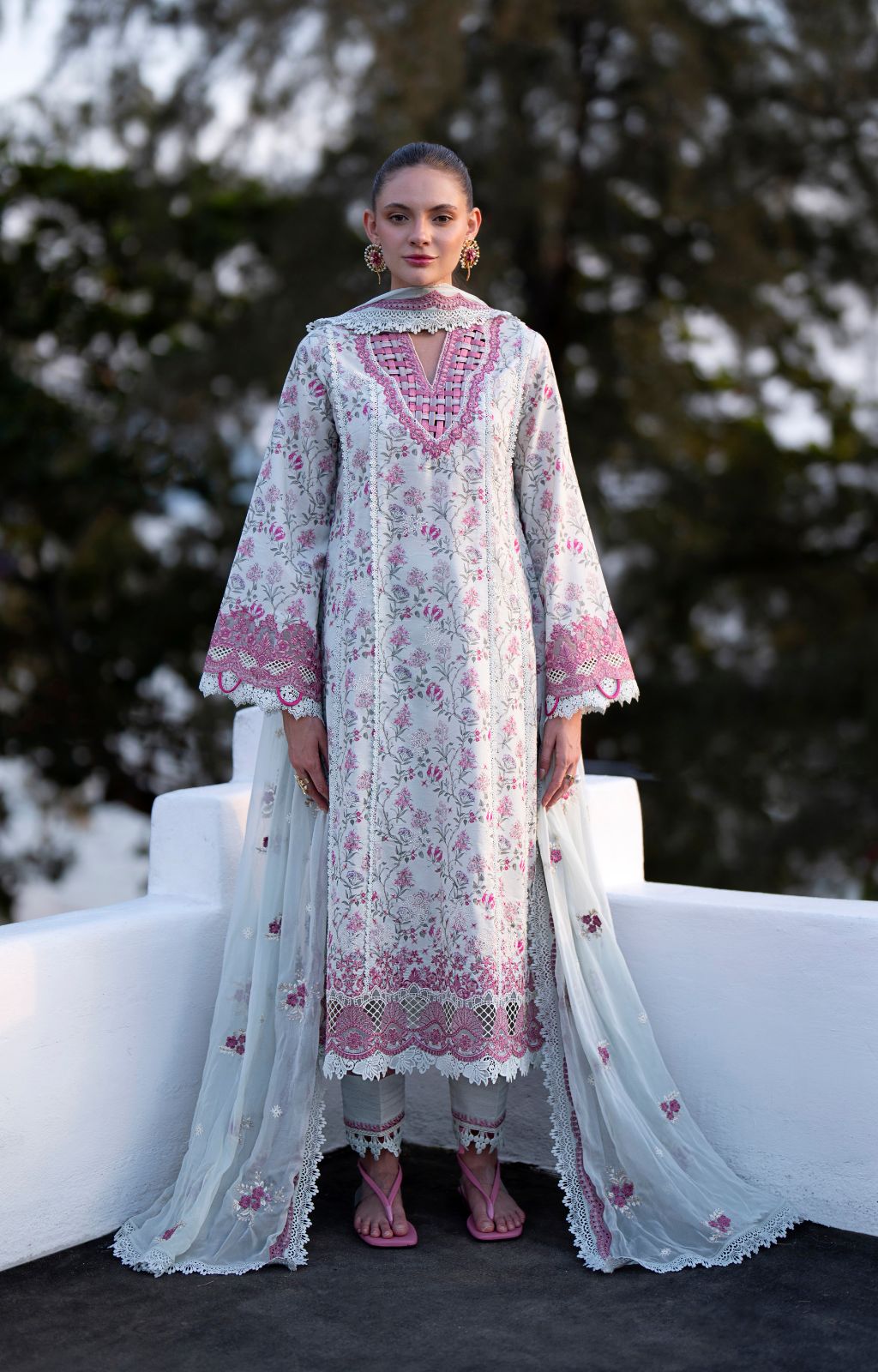 AJR Couture | Printakari Lawn 25 | Blush - House Of Hania
