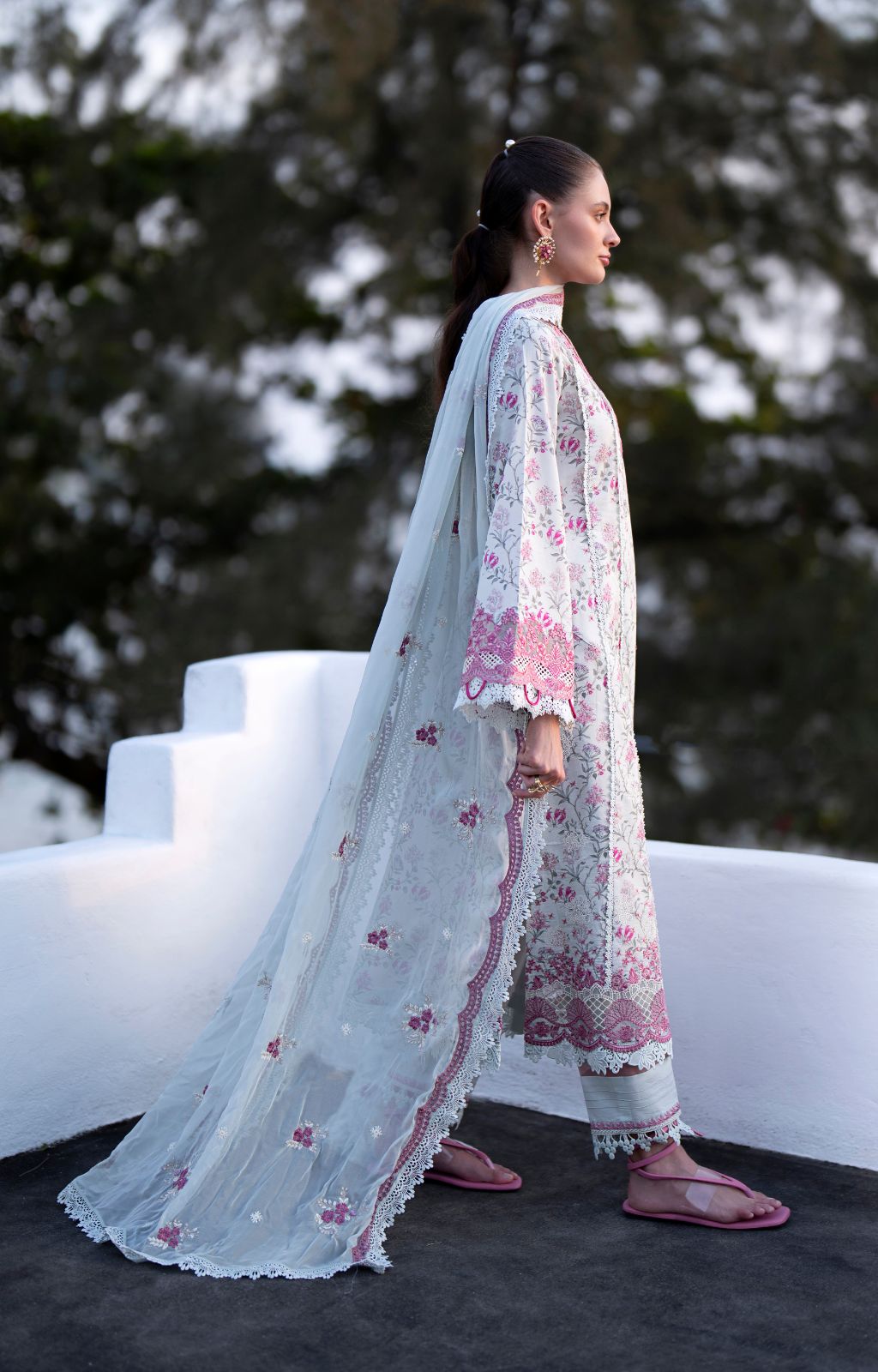 AJR Couture | Printakari Lawn 25 | Blush - House Of Hania