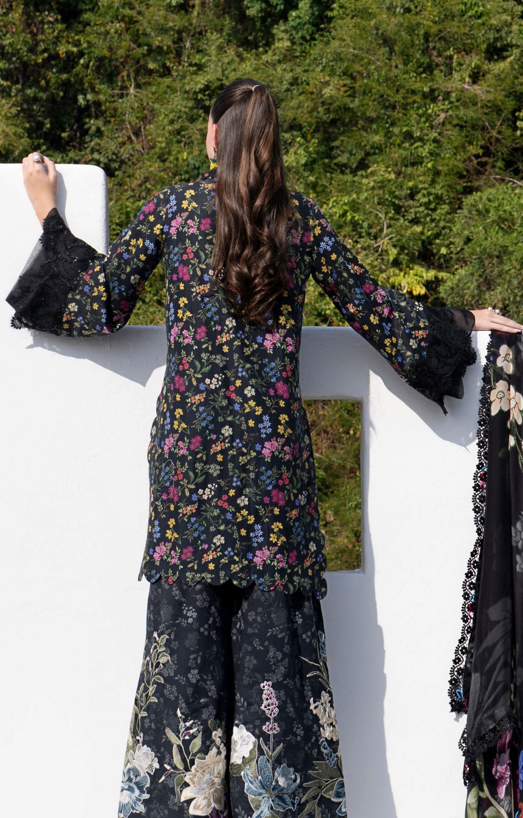 AJR Couture | Printakari Lawn 25 | Midnight Flora - House Of Hania