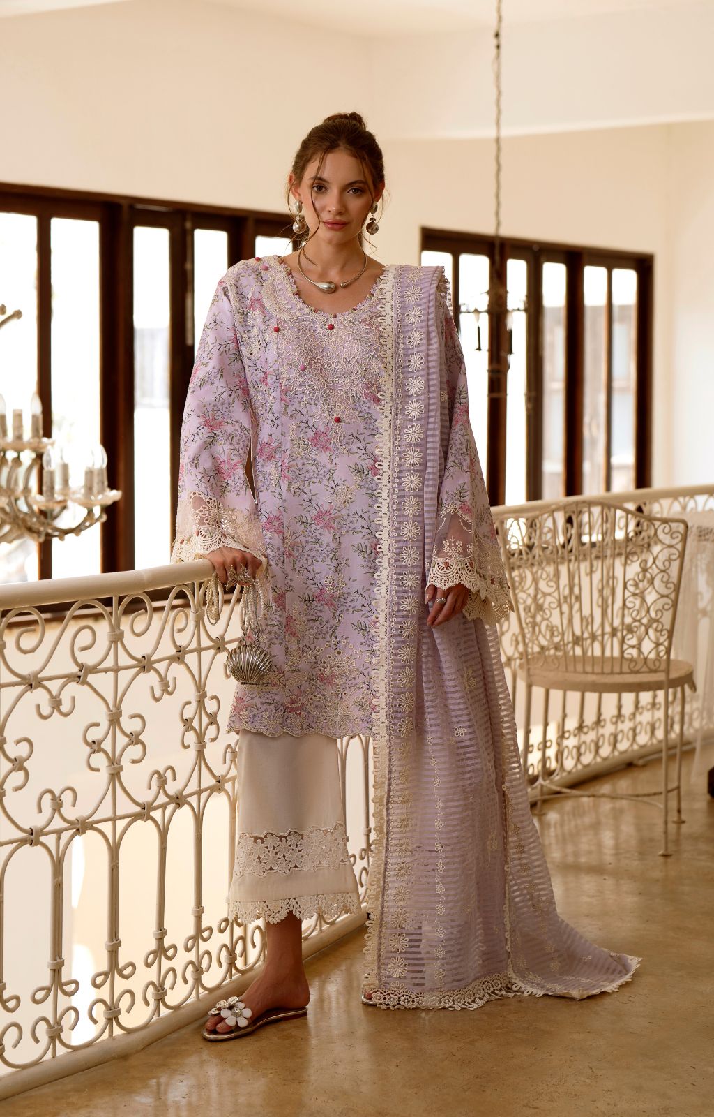AJR Couture | Printakari Lawn 25 | Pearl - House Of Hania