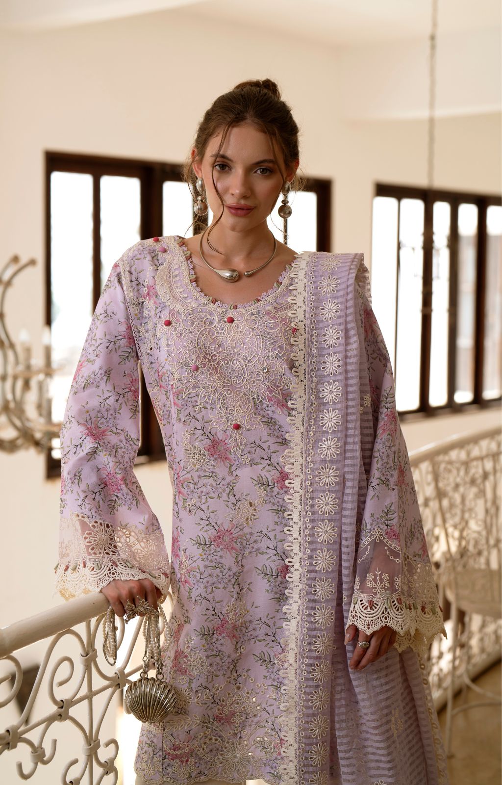 AJR Couture | Printakari Lawn 25 | Pearl - House Of Hania