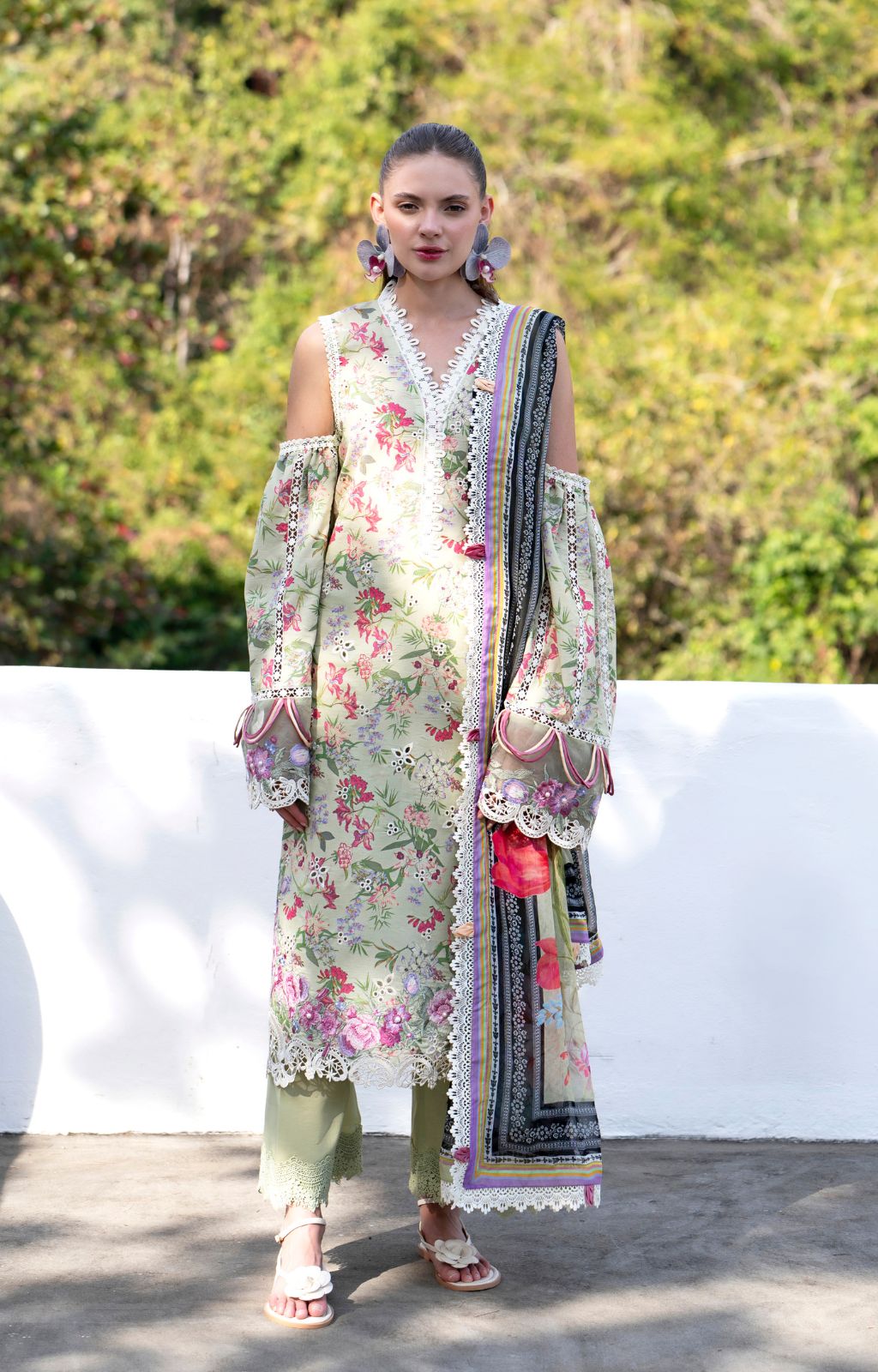 AJR Couture | Printakari Lawn 25 | Pink Patel - House Of Hania