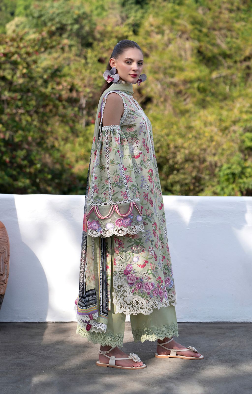 AJR Couture | Printakari Lawn 25 | Pink Patel - House Of Hania