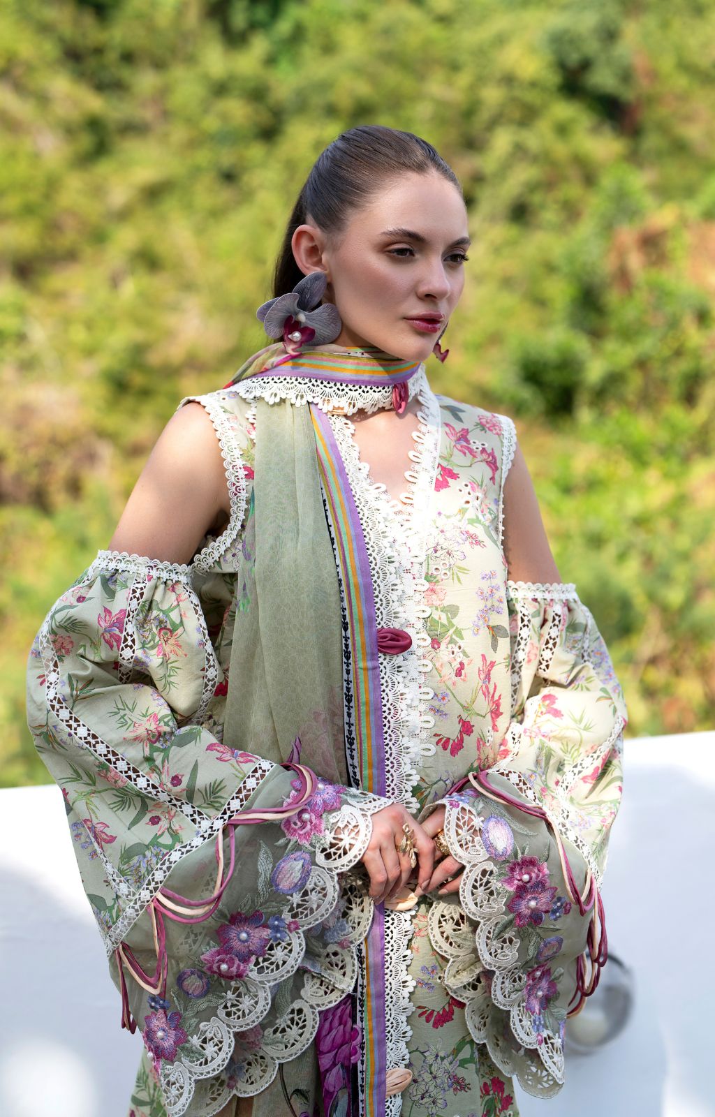 AJR Couture | Printakari Lawn 25 | Pink Patel - House Of Hania