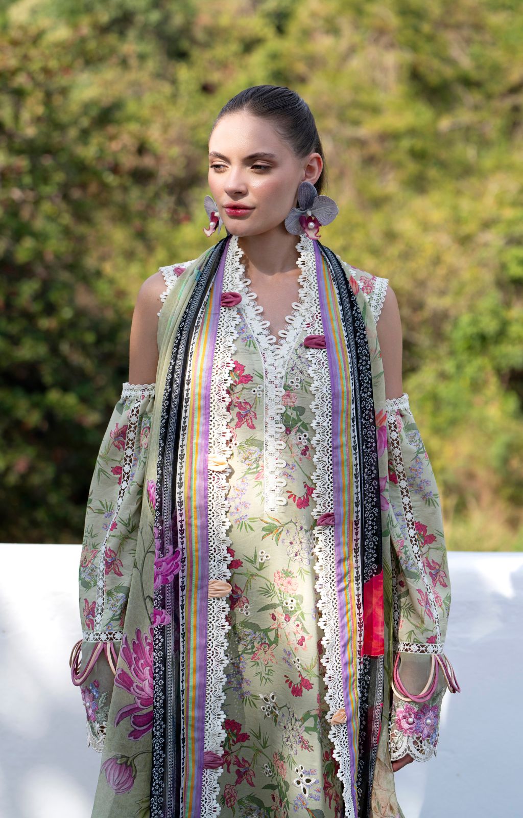 AJR Couture | Printakari Lawn 25 | Pink Patel - House Of Hania