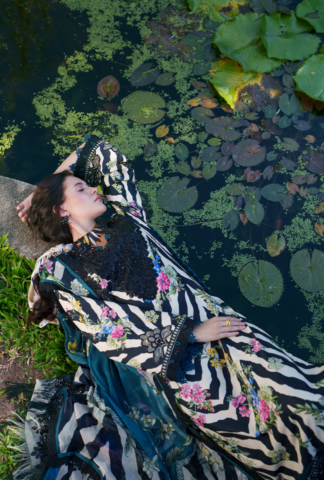 AJR Couture | Printed Chikankari 26 | Iris - House Of Hania