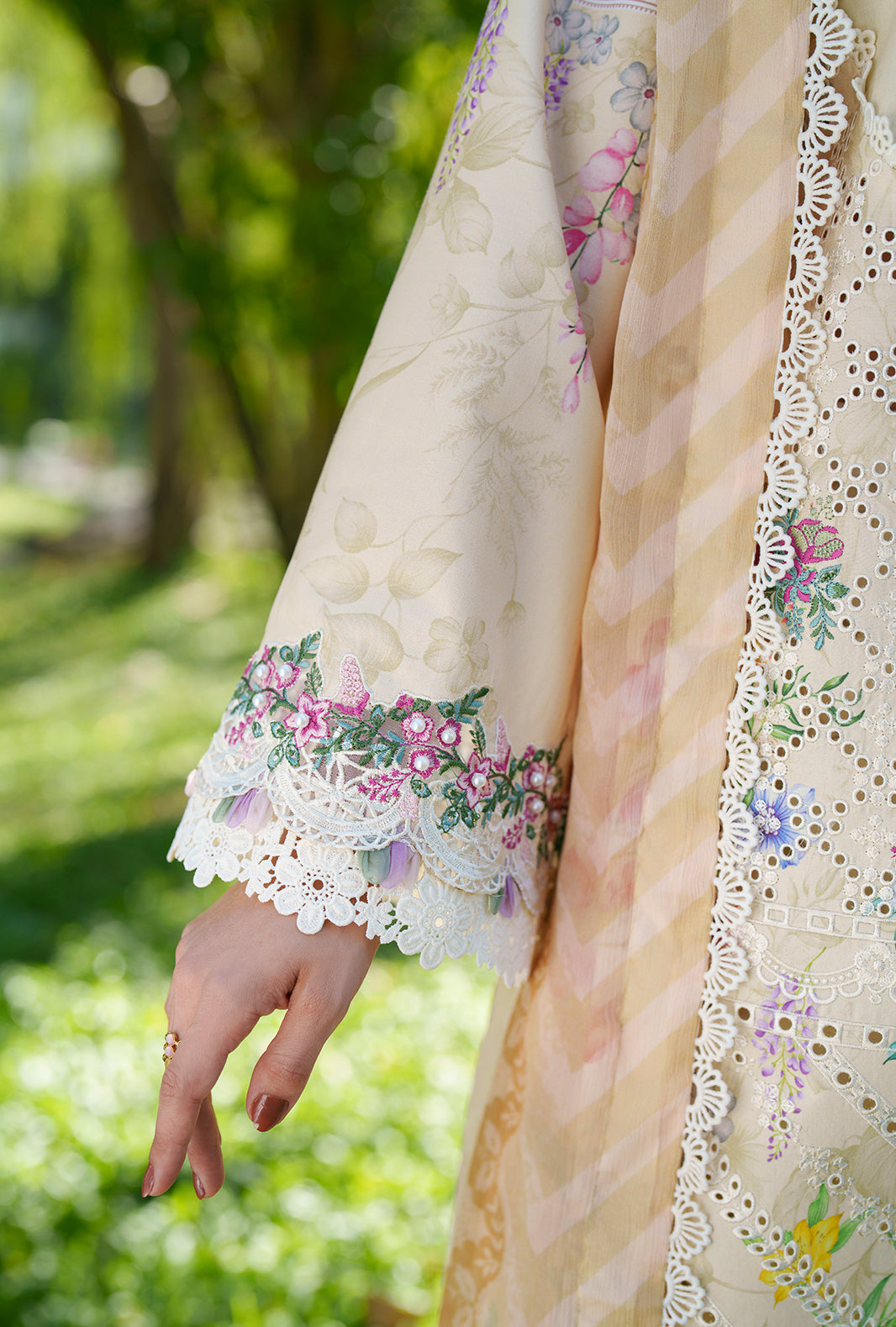 AJR Couture | Printed Chikankari 26 | Lila - House Of Hania