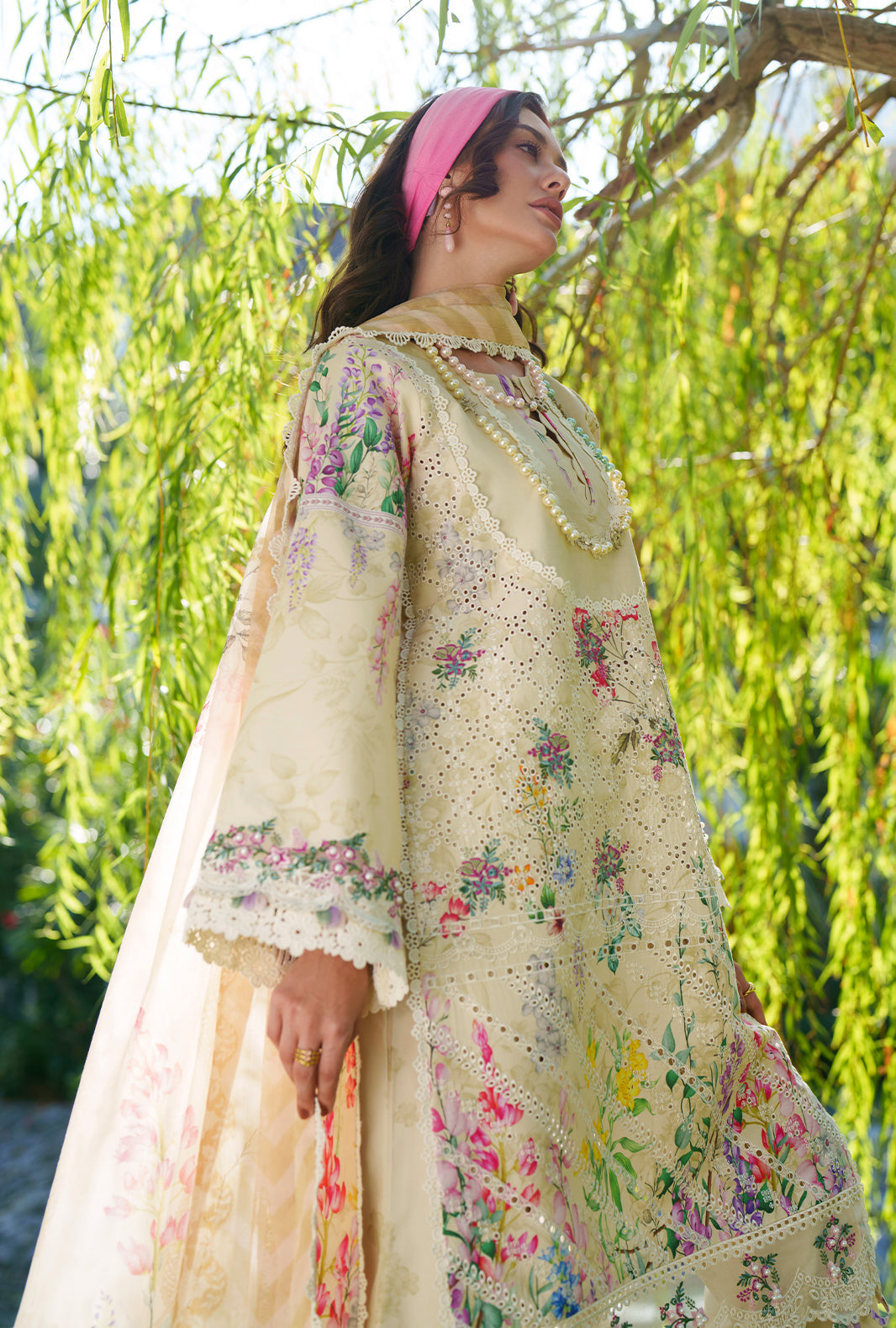 AJR Couture | Printed Chikankari 26 | Lila - House Of Hania