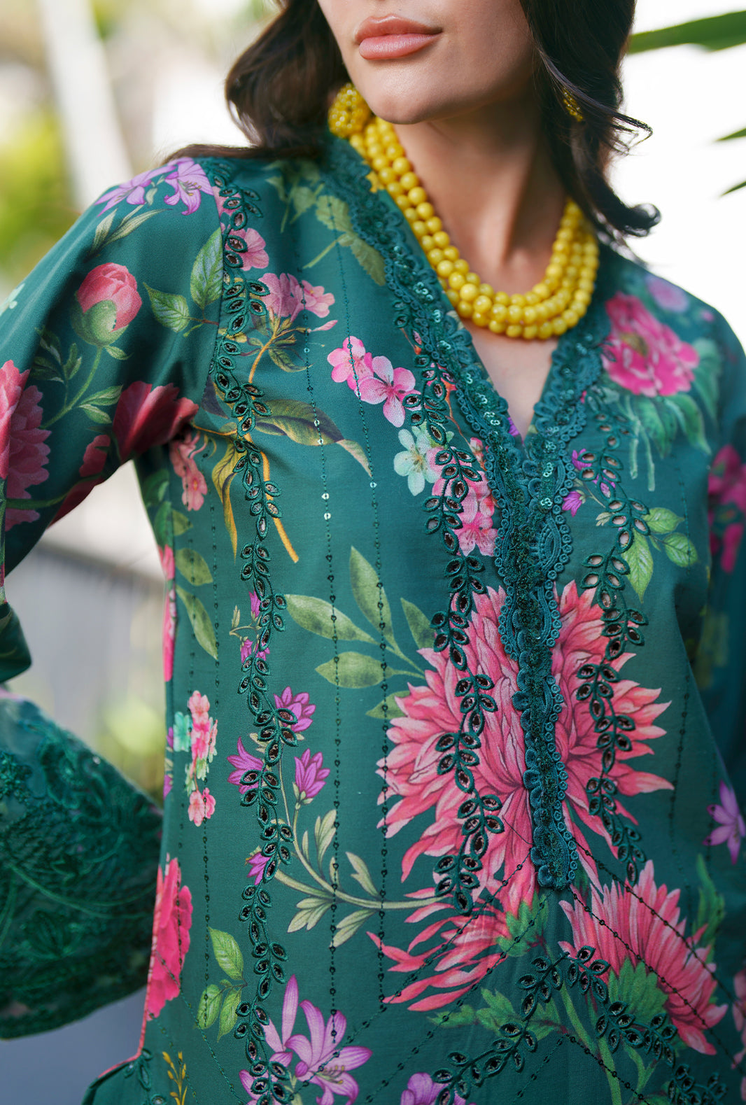AJR Couture | Printed Chikankari 26 | Tali - House Of Hania