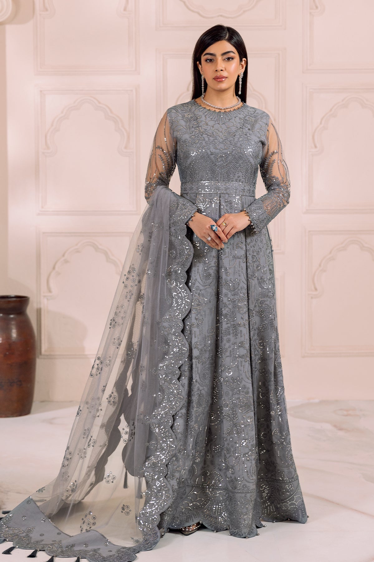ALIZEH-DUA-V01D01B- KHIRAD ( GREY ) - House Of Hania