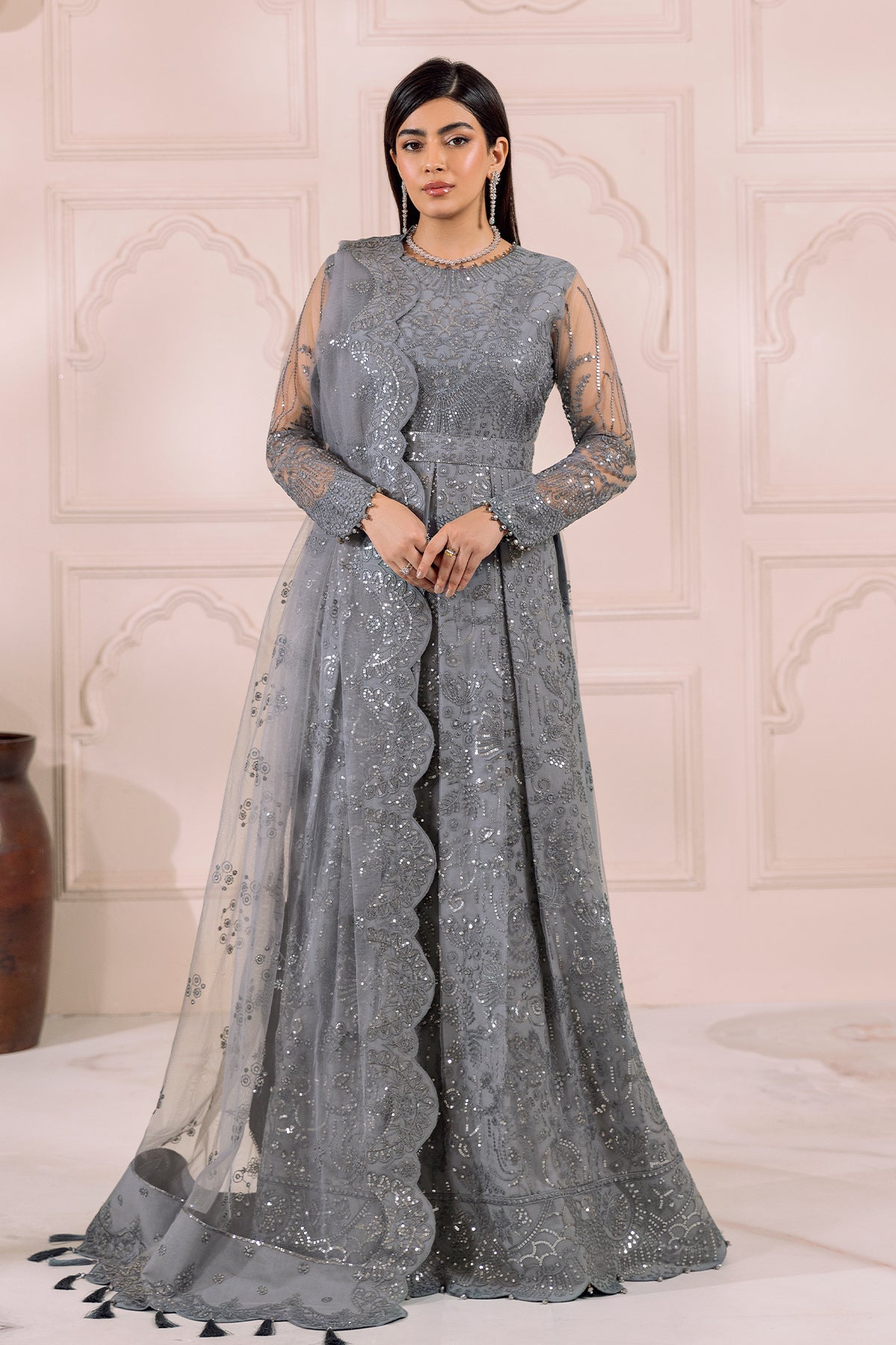ALIZEH-DUA-V01D01B- KHIRAD ( GREY ) - House Of Hania