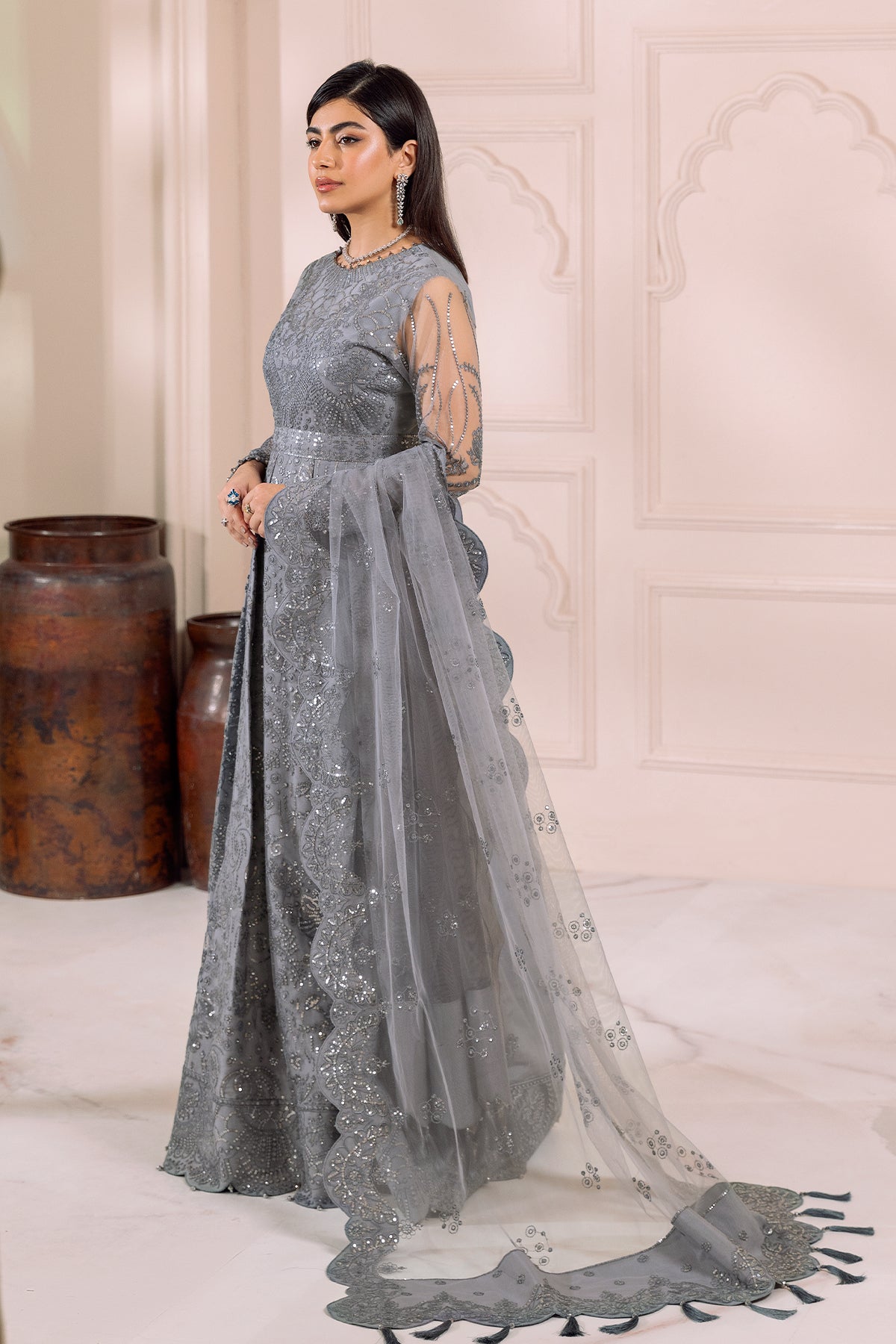 ALIZEH-DUA-V01D01B- KHIRAD ( GREY ) - House Of Hania