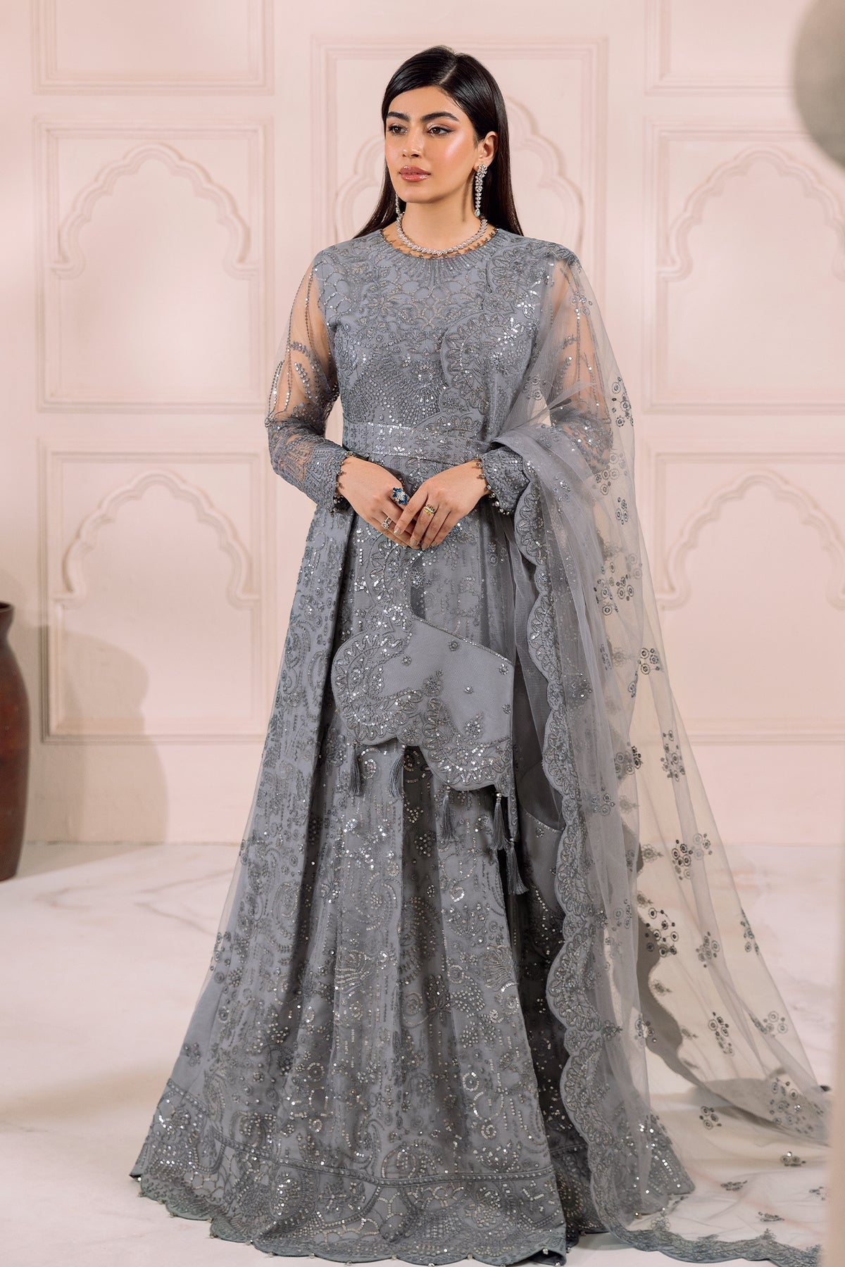 ALIZEH-DUA-V01D01B- KHIRAD ( GREY ) - House Of Hania