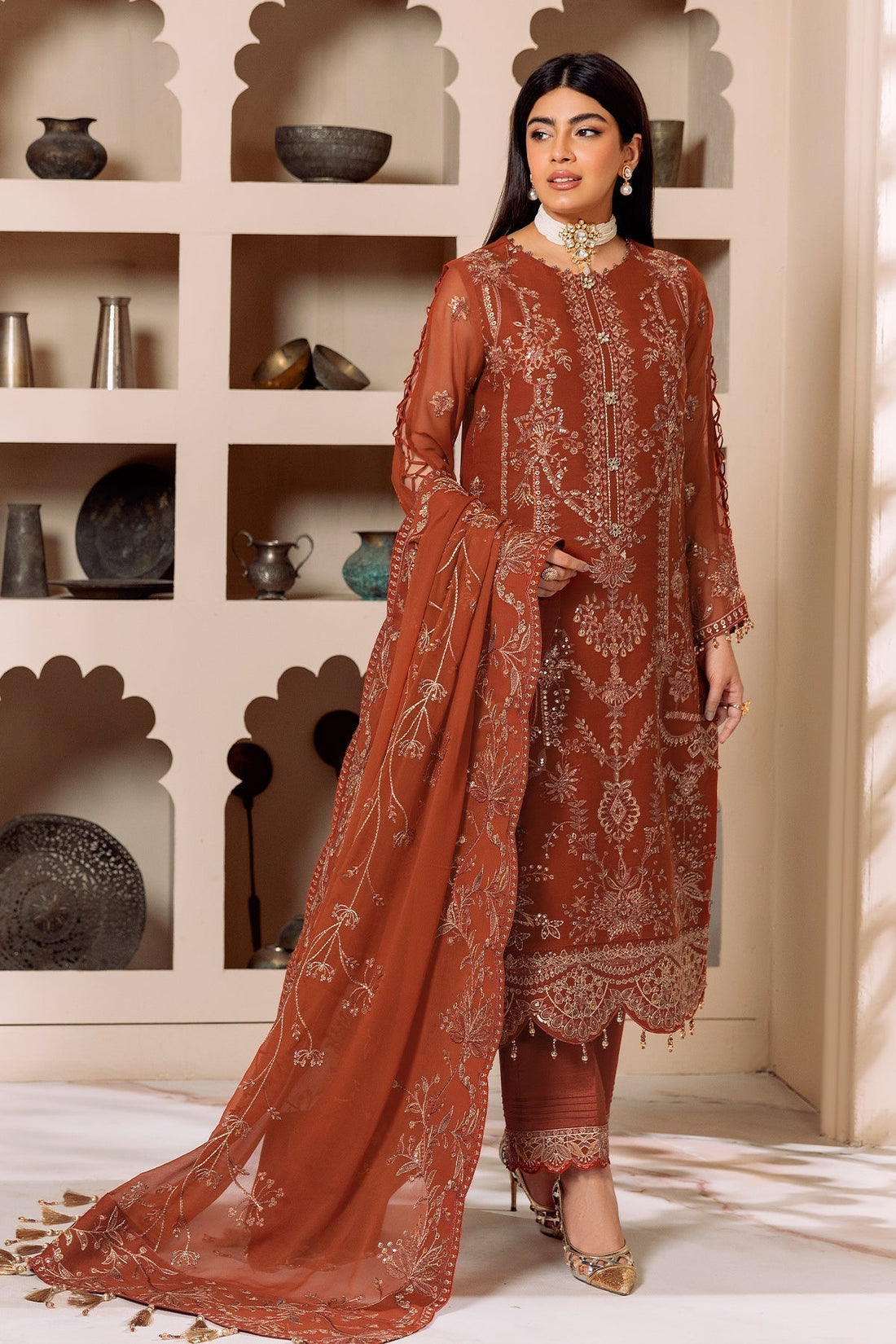 ALIZEH-DUA-V01D02A- LYRA ( RUST ) - House Of Hania