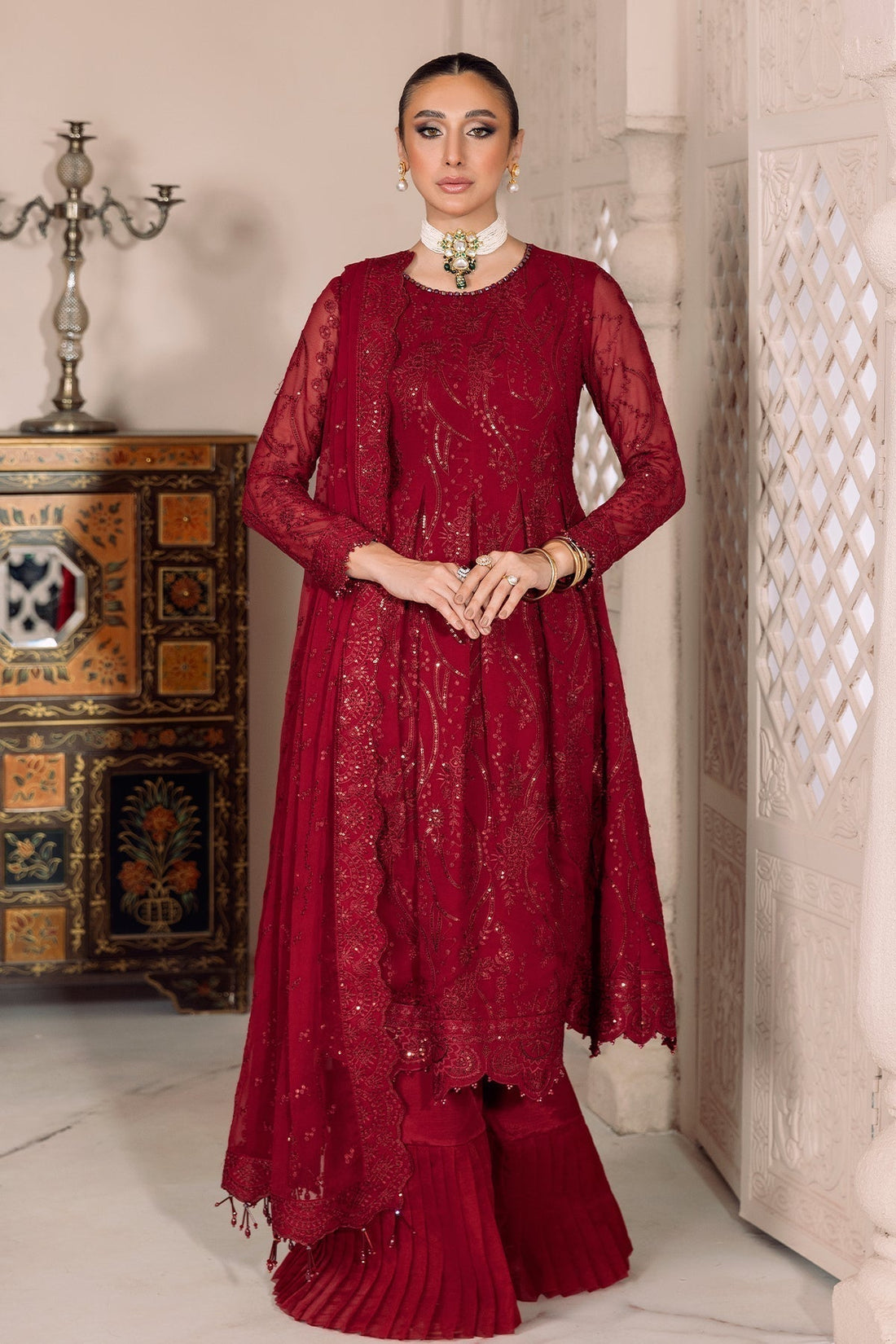 ALIZEH-DUA-V01D03B- SYLVI ( RED ) - House Of Hania