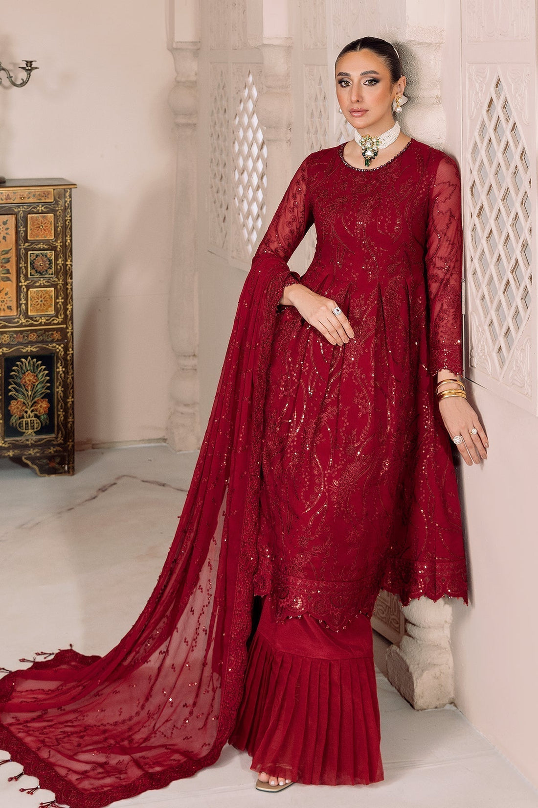 ALIZEH-DUA-V01D03B- SYLVI ( RED ) - House Of Hania