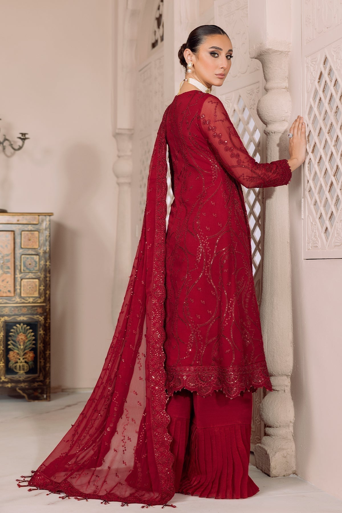 ALIZEH-DUA-V01D03B- SYLVI ( RED ) - House Of Hania