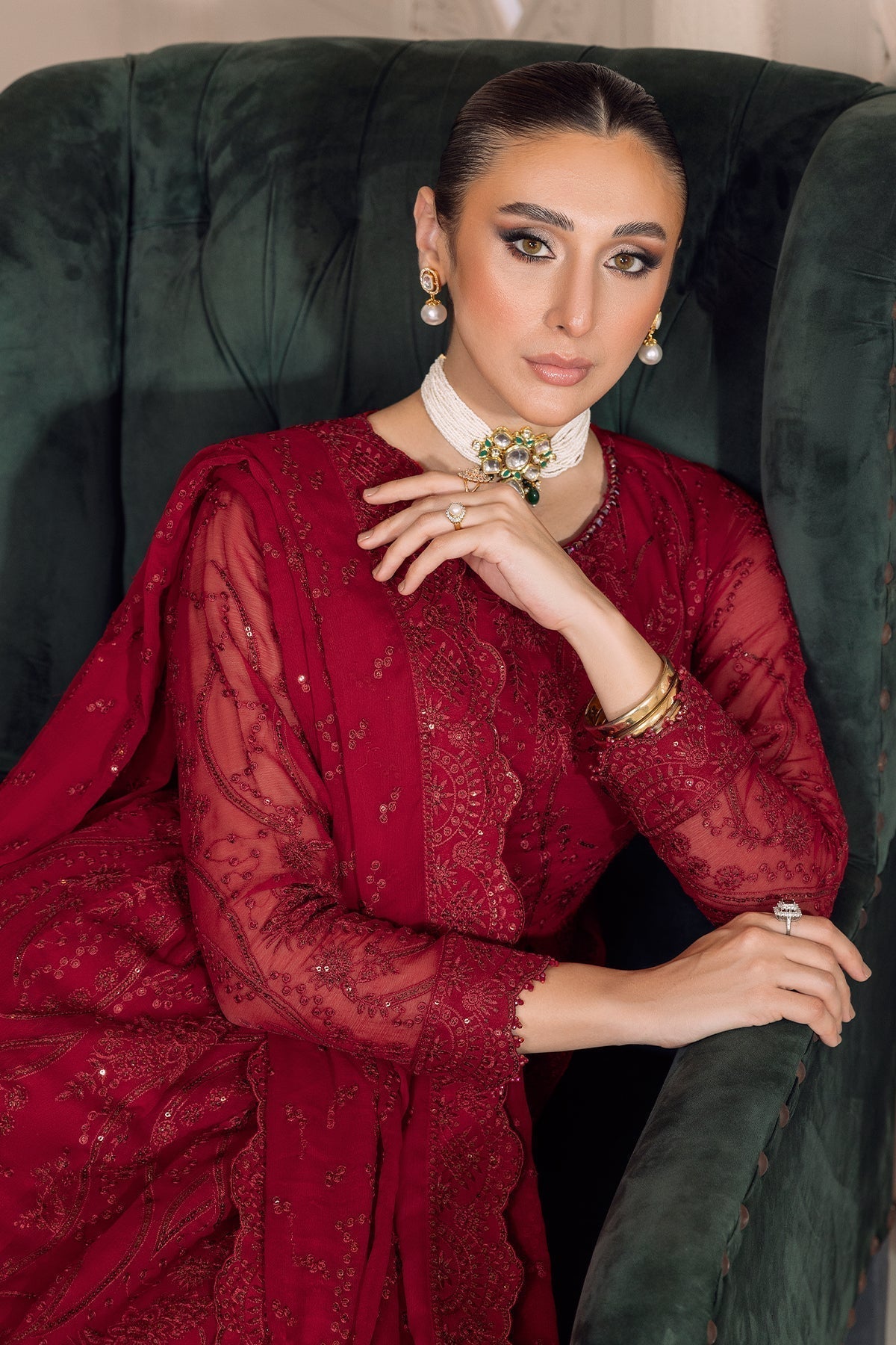 ALIZEH-DUA-V01D03B- SYLVI ( RED ) - House Of Hania