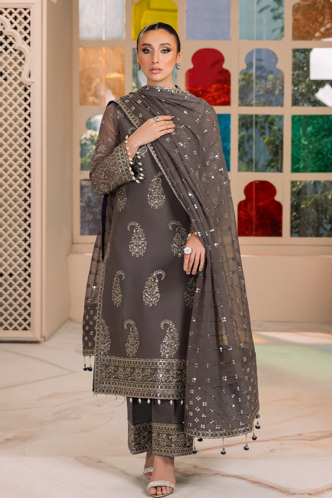 ALIZEH-DUA-V01D06B- AMAYA ( GREY ) - House Of Hania