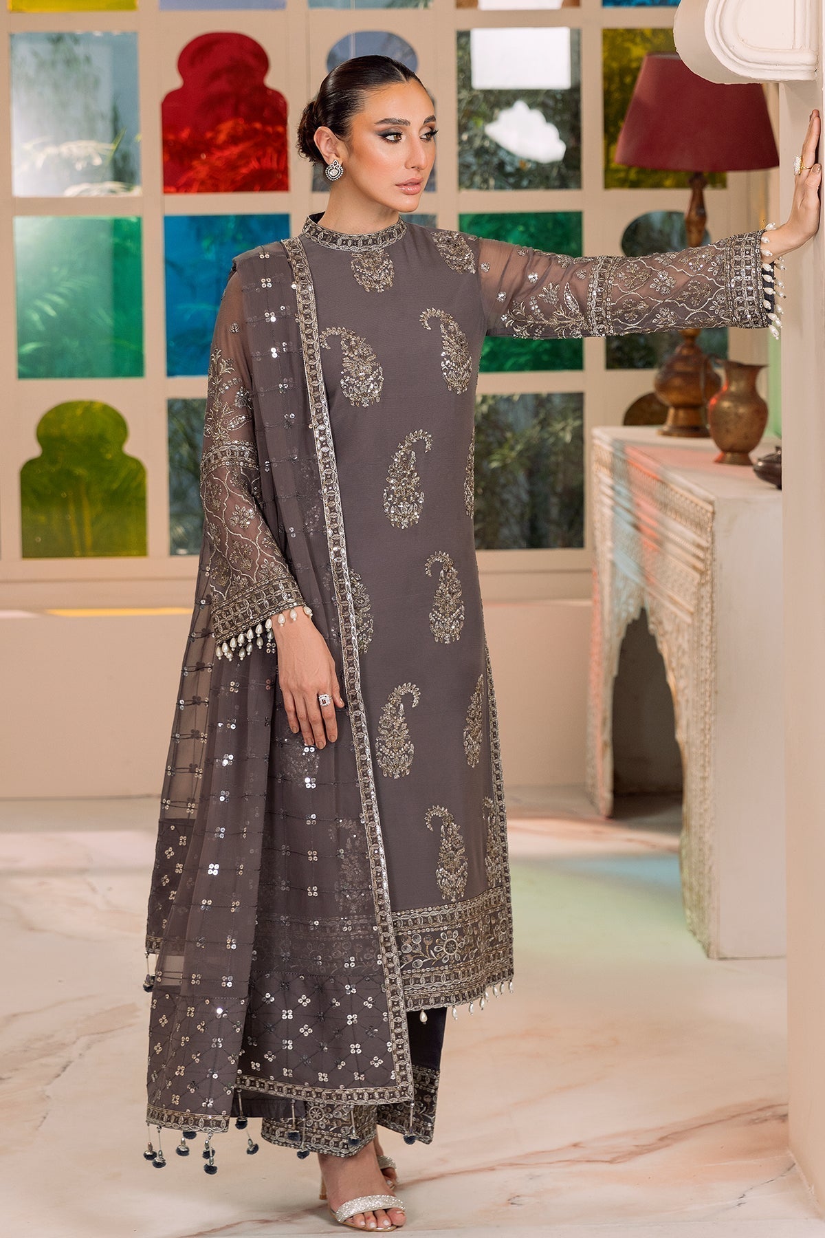 ALIZEH-DUA-V01D06B- AMAYA ( GREY ) - House Of Hania
