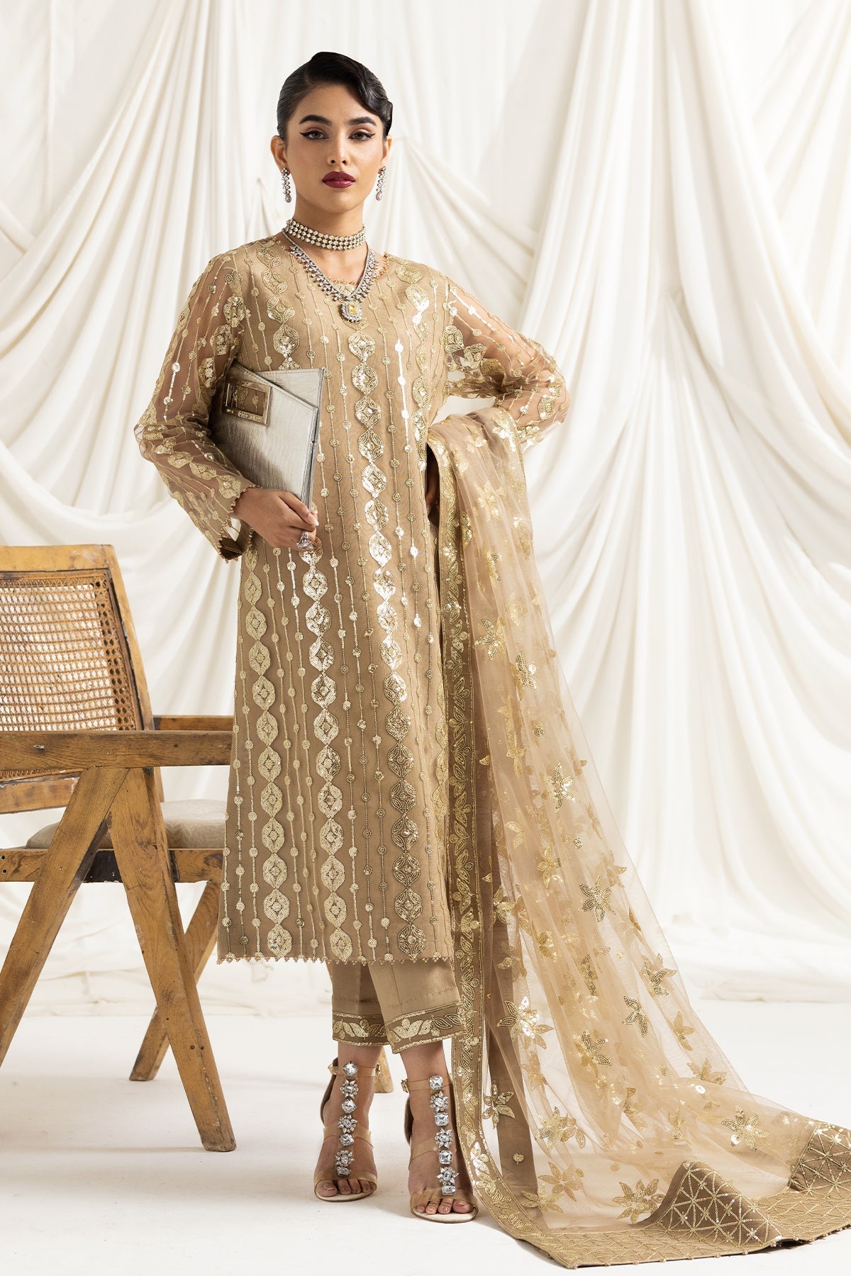 ALIZEH-DUA-V02D01B- AIREEN(IVORY BEIGE) - House Of Hania