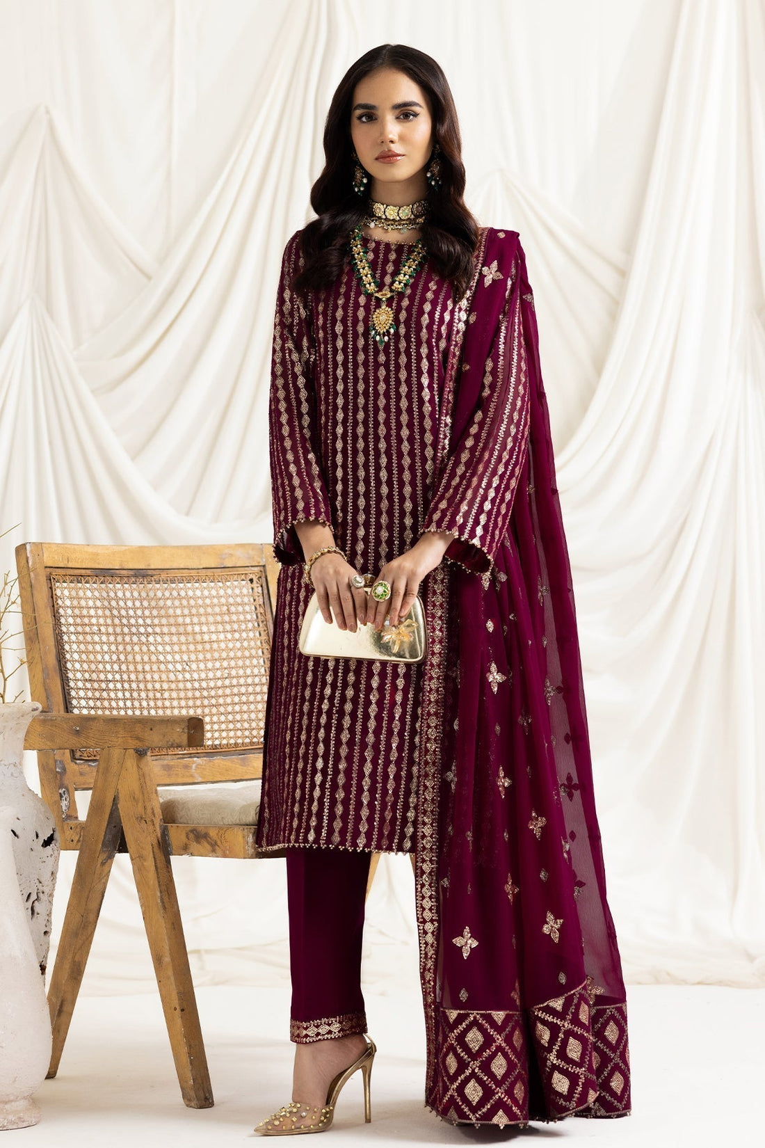 ALIZEH-DUA-V02D03A-AYSAL(MAGENTA) - House Of Hania