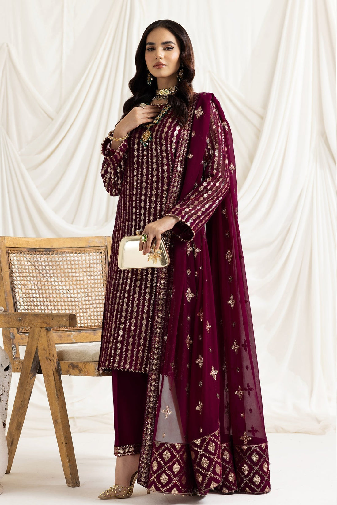ALIZEH-DUA-V02D03A-AYSAL(MAGENTA) - House Of Hania
