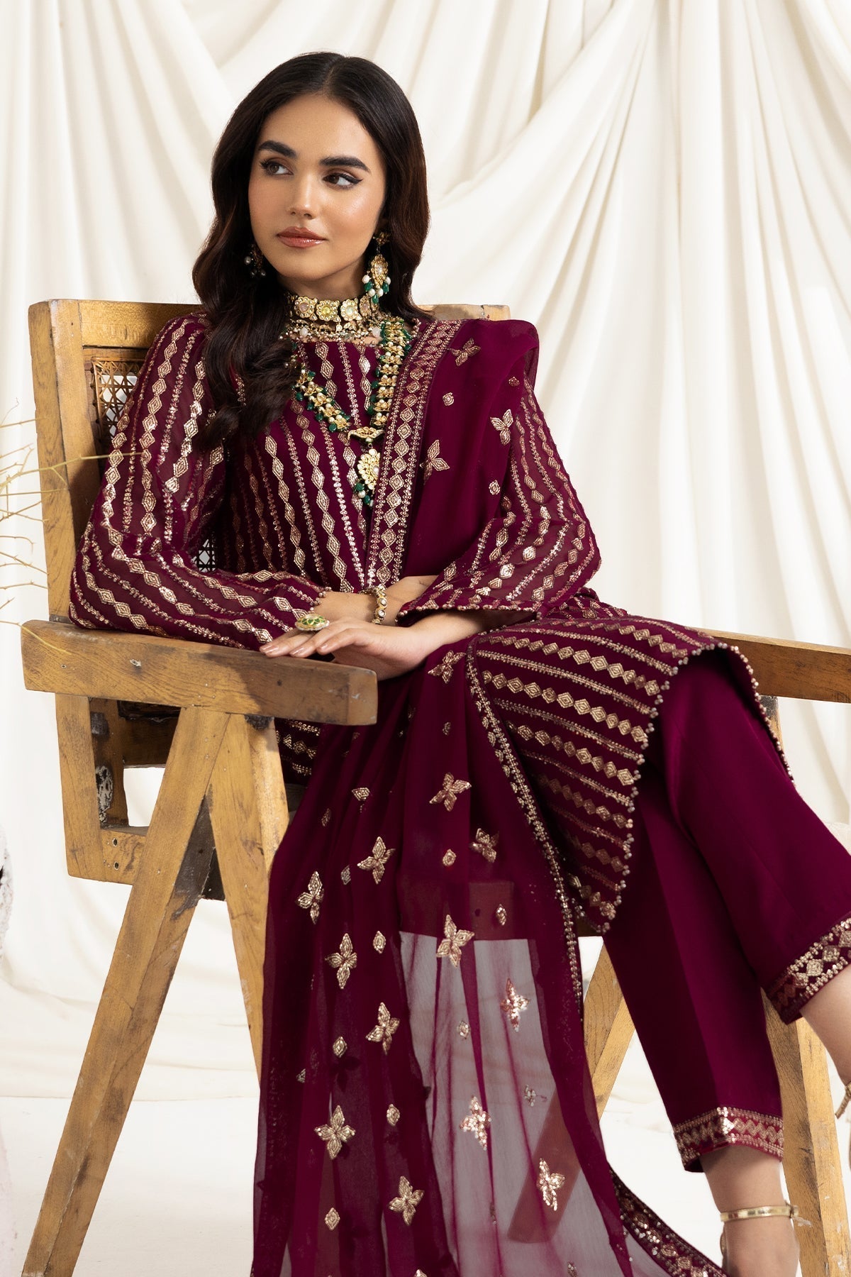 ALIZEH-DUA-V02D03A-AYSAL(MAGENTA) - House Of Hania