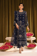 ALIZEH-Daim - V16D08 Embroidered Chiffon Blue - House Of Hania