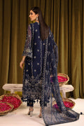 ALIZEH-Daim - V16D08 Embroidered Chiffon Blue - House Of Hania