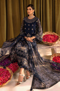 ALIZEH-Daim - V16D08 Embroidered Chiffon Blue - House Of Hania