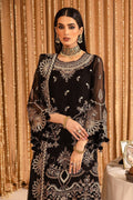 ALIZEH-Yesra - V16D05 Embroidered Chiffon Black - House Of Hania