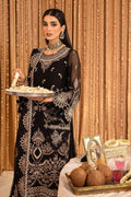 ALIZEH-Yesra - V16D05 Embroidered Chiffon Black - House Of Hania
