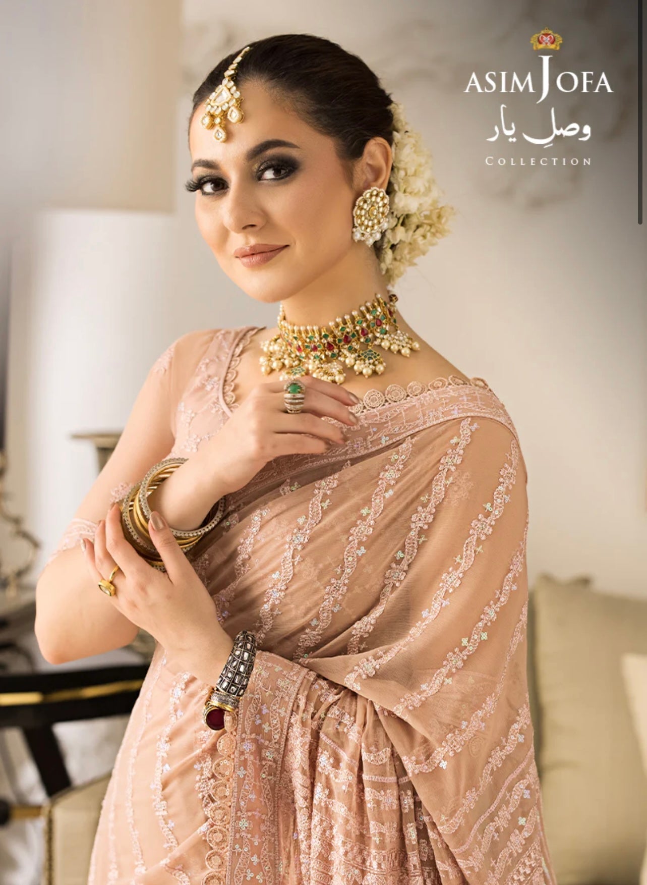 ASIM JOFA- SAREE - AJVY-09 - House Of Hania
