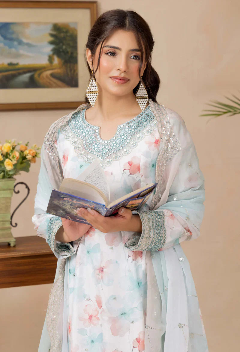 Adans Libas | Adans Embroidered satin | Satin Lawn 828210 - House Of Hania