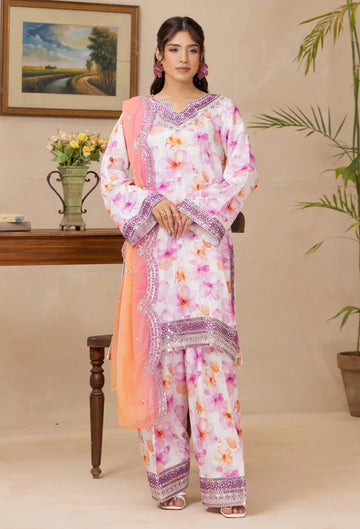 Adans Libas | Adans Embroidered satin  | Satin Lawn 828211 - House Of Hania