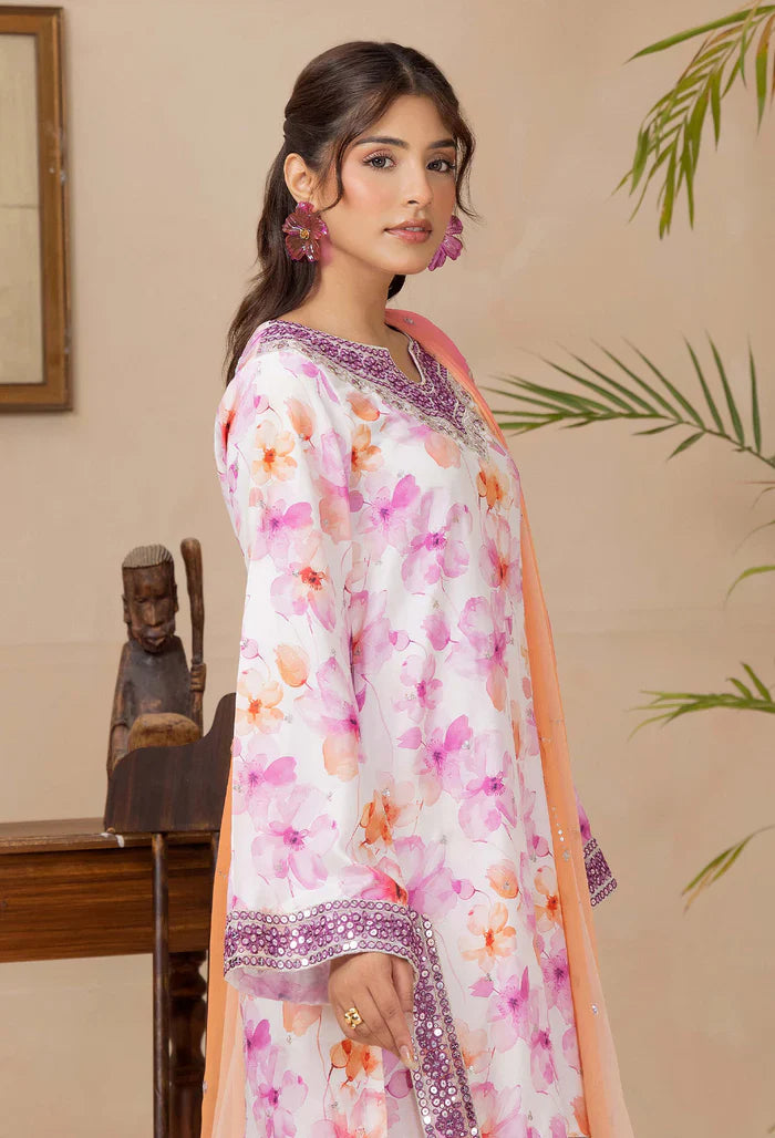 Adans Libas | Adans Embroidered satin  | Satin Lawn 828211 - House Of Hania