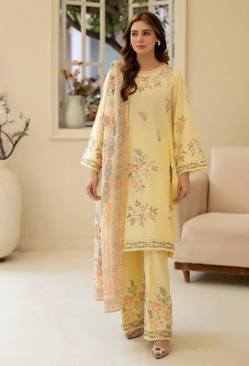 Adans Libas | Stitched Embroidered Lawn 3pc|LAWN 1212 - House Of Hania