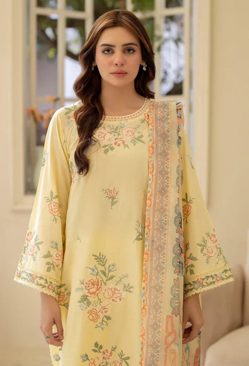 Adans Libas | Stitched Embroidered Lawn 3pc|LAWN 1212 - House Of Hania
