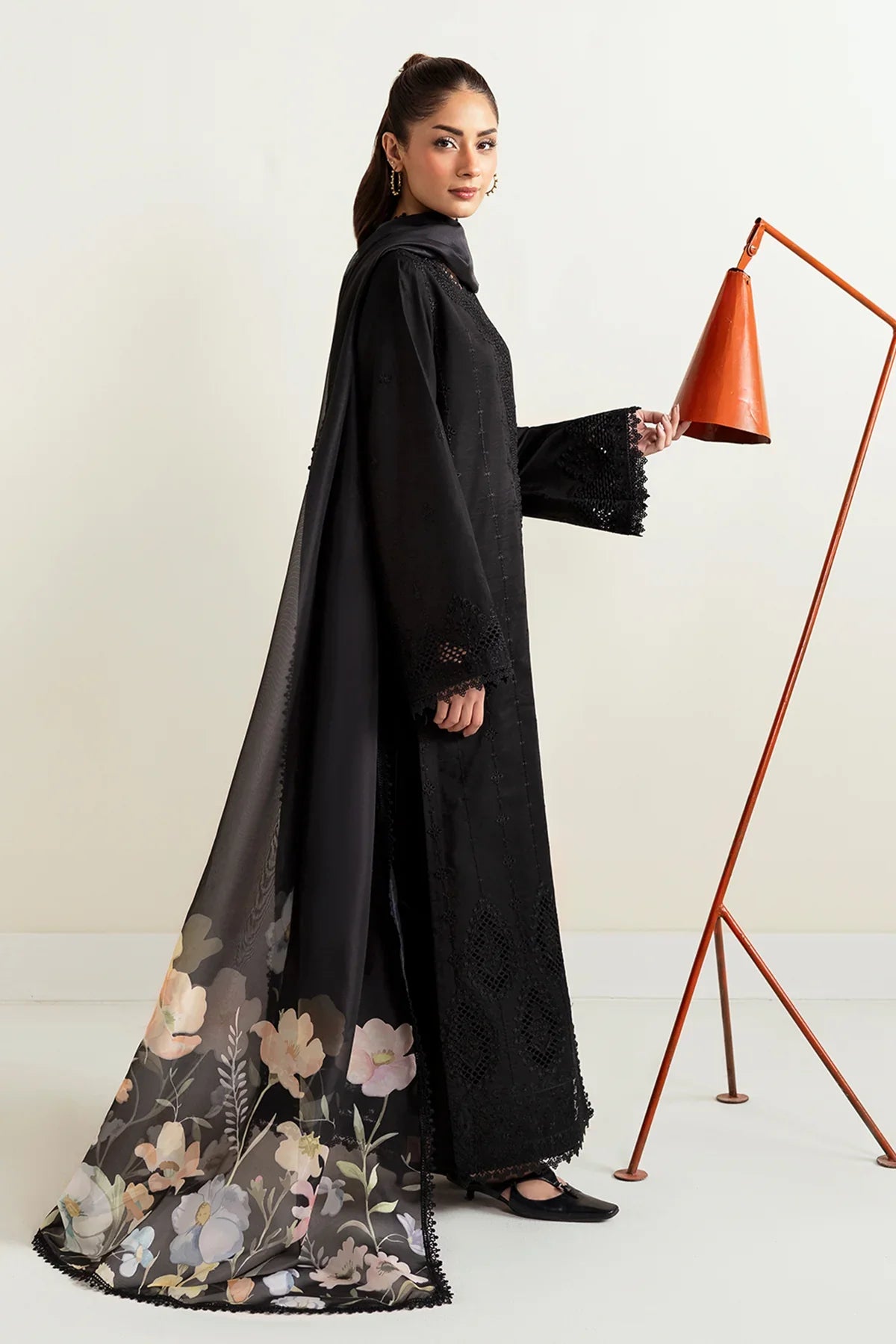 Afrozeh | Basic Pret 25 | Charcoal Nior - House Of Hania