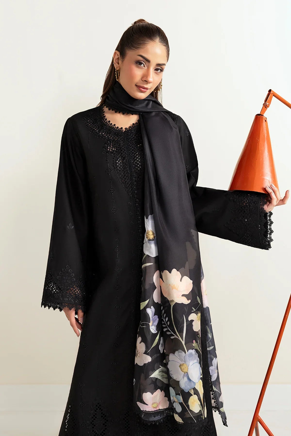 Afrozeh | Basic Pret 25 | Charcoal Nior - House Of Hania