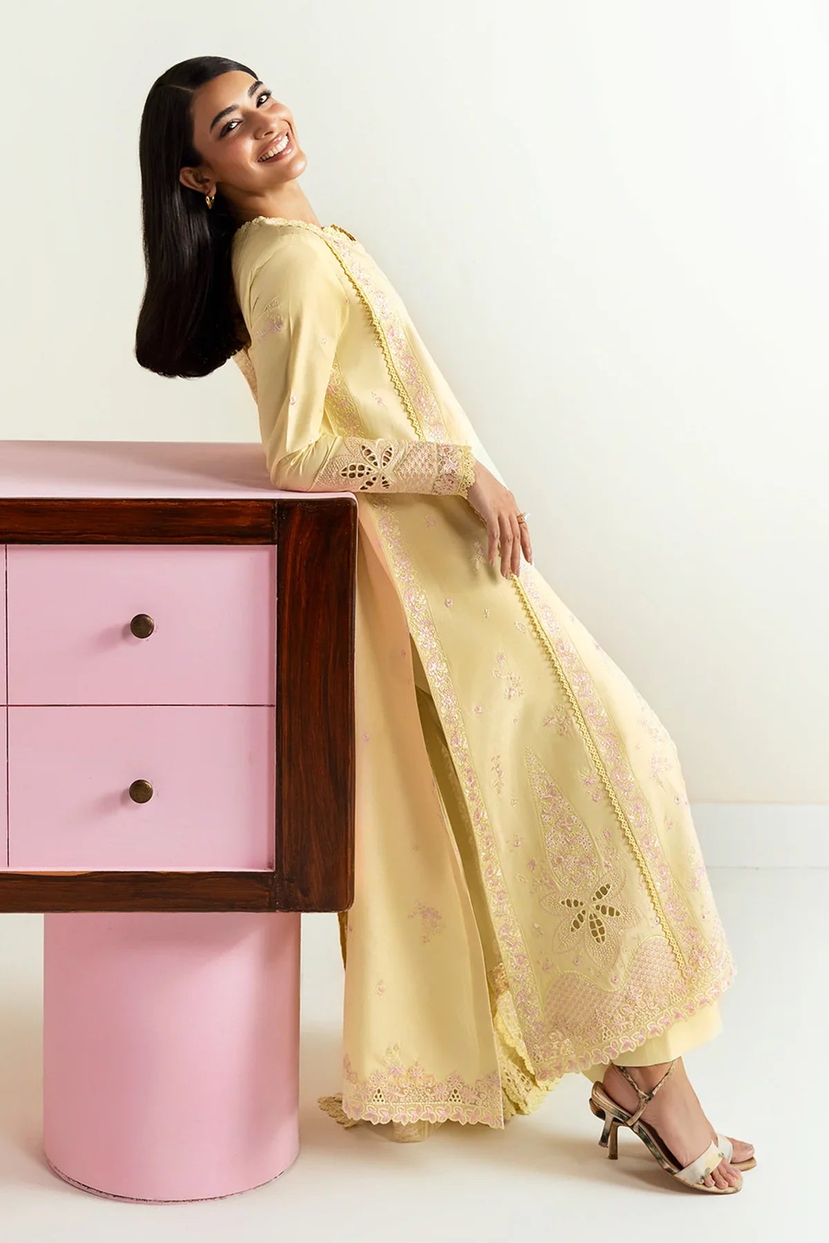Afrozeh | Basic Pret 25 | Lemon lush - House Of Hania