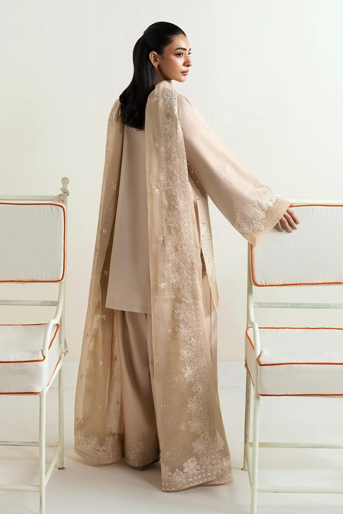 Afrozeh | Basic Pret 25 | Vanilla beige - House Of Hania