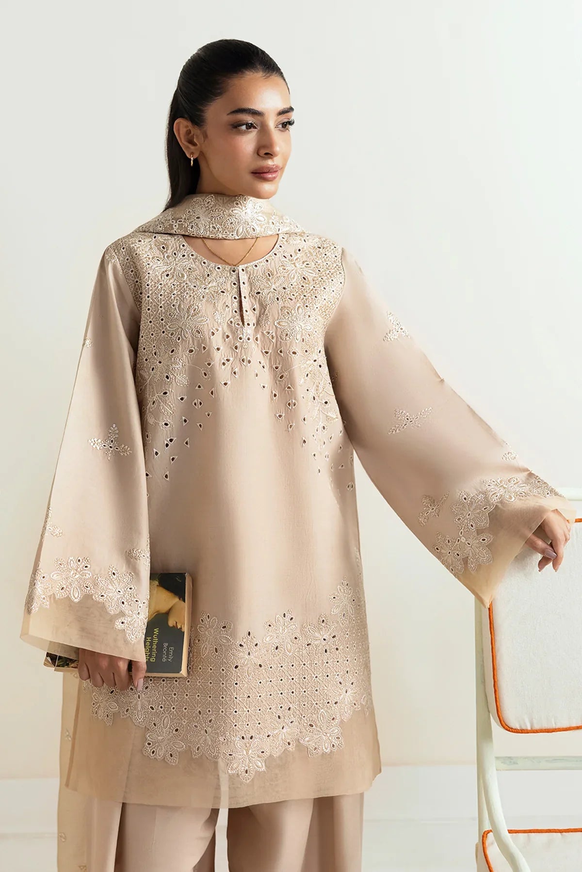 Afrozeh | Basic Pret 25 | Vanilla beige - House Of Hania