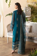 Afrozeh La Fuchsia Embroidered Chiffon 3Pc Suit ALF-03 Liana - House Of Hania